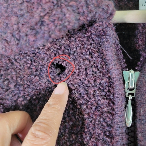 Talbots Made In Italy Women Full-Zip Boucle Sweater M Brown Collared Wool Blend - Picture 10 of 11